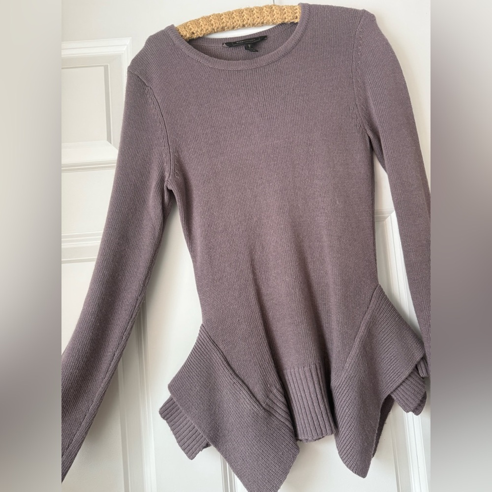 BCBGMaxAzria Lavender Peplum Knit Top - Picture 2 of 5